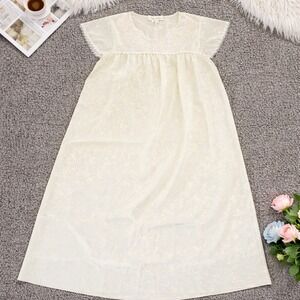 Oscar de la Renta Womens XL Mint Green Floral‎ Jacquard Lace Maxi Nightgown Vtg